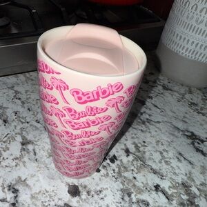 Barbie x Skinnydip London Logo & Palm Trees Ceramic Travel Coffee Mug with Lid